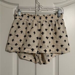 Madewell Women’s Linen Black and Cream Women's Shorts